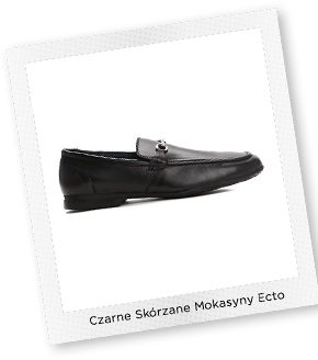 Czarne Skórzane Mokasyny Ecto